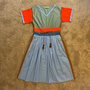 Beautiful Tory Burch Colorblock Poplin Dress
